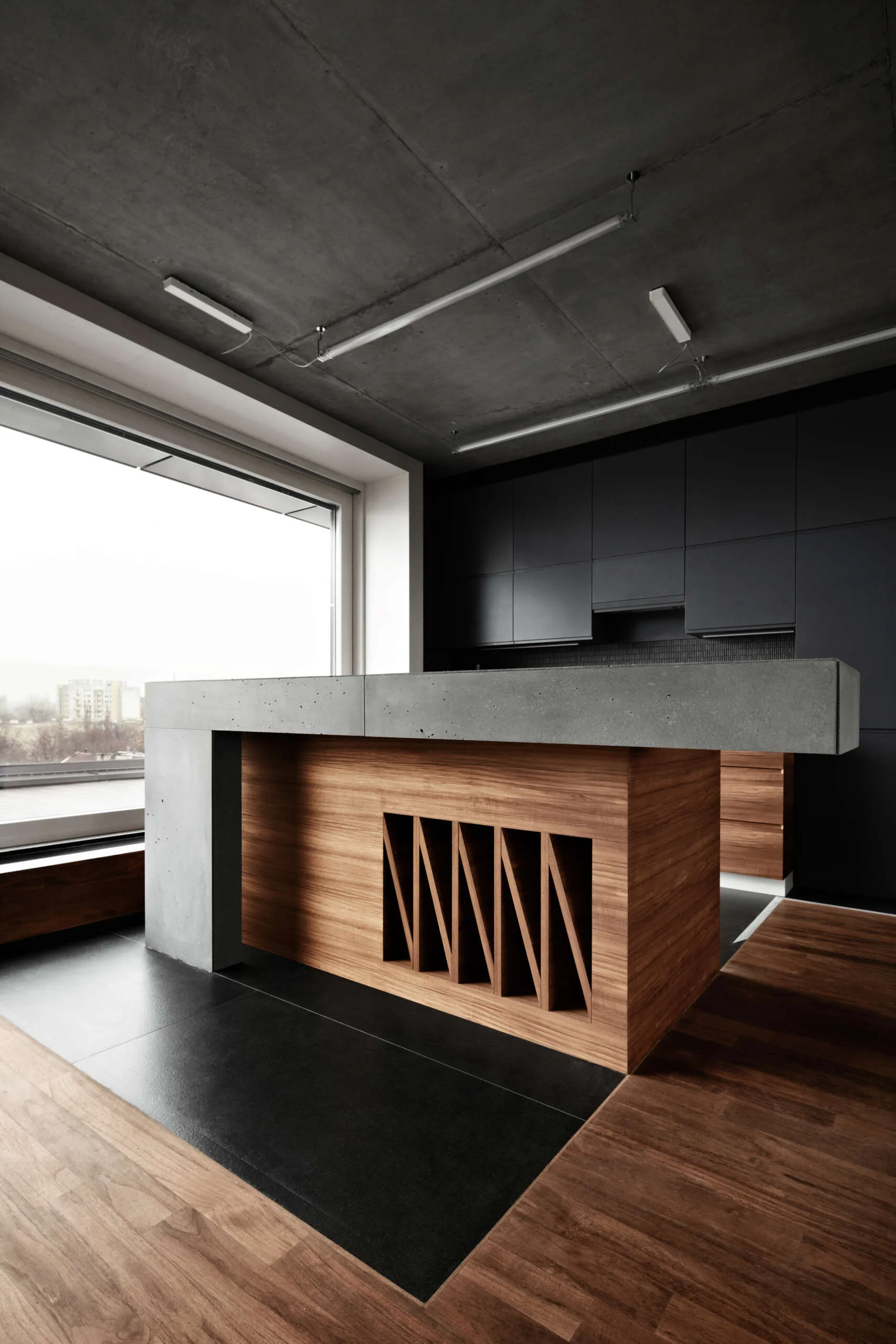 Beton architektoniczny — hol Apartament / Kraków